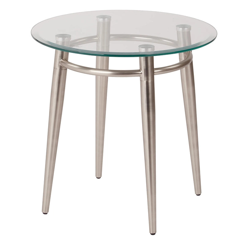 Mid Century Brooklyn Round Top Glass End Table