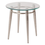 Mid Century Brooklyn Round Top Glass End Table