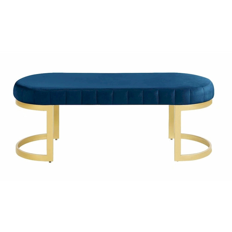 Morden Fort Contemporary Bench, Upholstered Velvet Bench Seat with Metal Legs for Entryway, Bedroom, Living Room