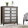 WYNDENHALL Portland SOLID WOOD 40 inch Wide Transitional Medium Storage Cabinet in Mahogany Brown - 40 w x 16.9 d x 44 h