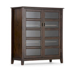 WYNDENHALL Portland SOLID WOOD 40 inch Wide Transitional Medium Storage Cabinet in Mahogany Brown - 40 w x 16.9 d x 44 h