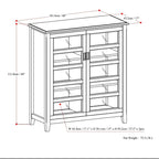 WYNDENHALL Portland SOLID WOOD 40 inch Wide Transitional Medium Storage Cabinet in Mahogany Brown - 40 w x 16.9 d x 44 h