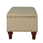 Copper Grove Muscari Vanilla Linen Nailhead Storage Bench