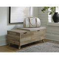 Gerdanet Beige/Brown Storage Bench - 38 W x 18 D x 16 H