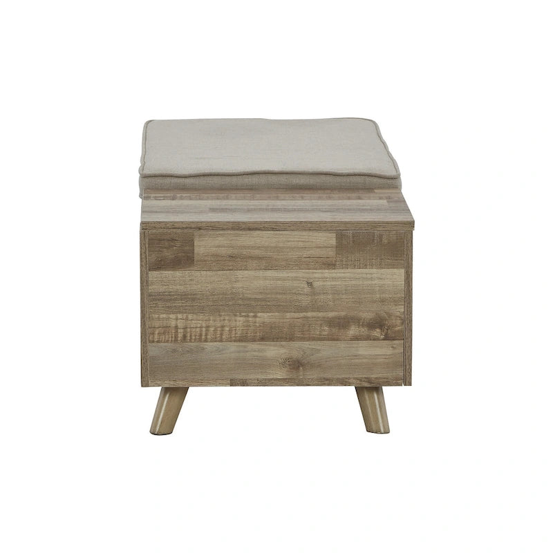 Gerdanet Beige/Brown Storage Bench - 38 W x 18 D x 16 H