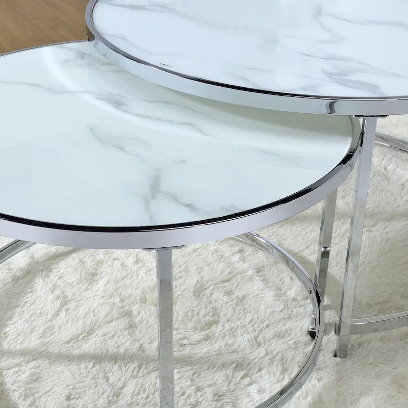 Steve Silver Realm Round 2 Piece Nesting Coffee Table