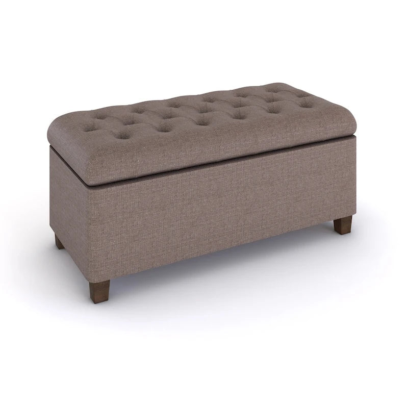 Porch & Den Charenton Brown Tufted Storage Bench