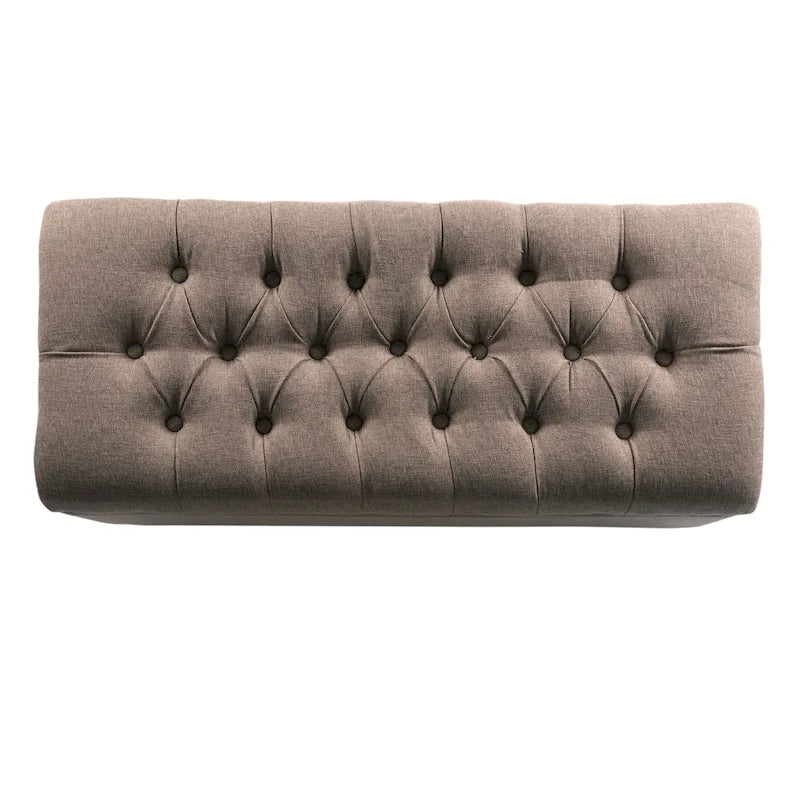 Porch & Den Charenton Brown Tufted Storage Bench