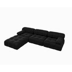 104  Convertible Modular Sectional Sofa, L-Shaped Minimalist Velvet Sofas Couches with Chaise Ottomans