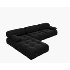 104  Convertible Modular Sectional Sofa, L-Shaped Minimalist Velvet Sofas Couches with Chaise Ottomans