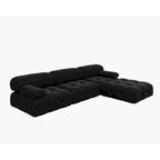 104  Convertible Modular Sectional Sofa, L-Shaped Minimalist Velvet Sofas Couches with Chaise Ottomans
