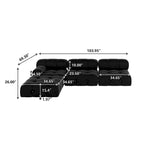 104  Convertible Modular Sectional Sofa, L-Shaped Minimalist Velvet Sofas Couches with Chaise Ottomans