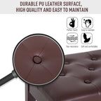 HomCom Faux Leather Padded Double / Duet Piano Bench w/ Music Storage - 13.5*29*19.5