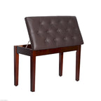 HomCom Faux Leather Padded Double / Duet Piano Bench w/ Music Storage - 13.5*29*19.5