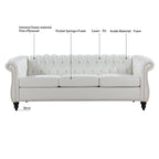 84  Chesterfield Rolled Arm 3 Seater Sofa