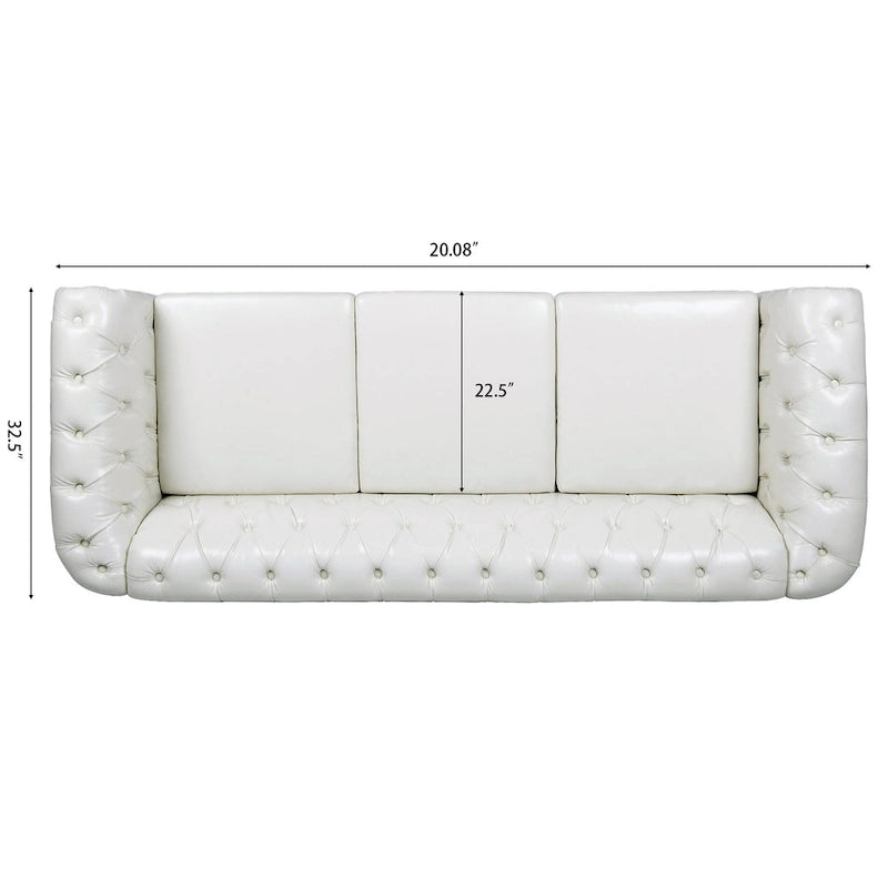 84  Chesterfield Rolled Arm 3 Seater Sofa
