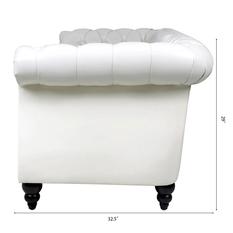 84  Chesterfield Rolled Arm 3 Seater Sofa
