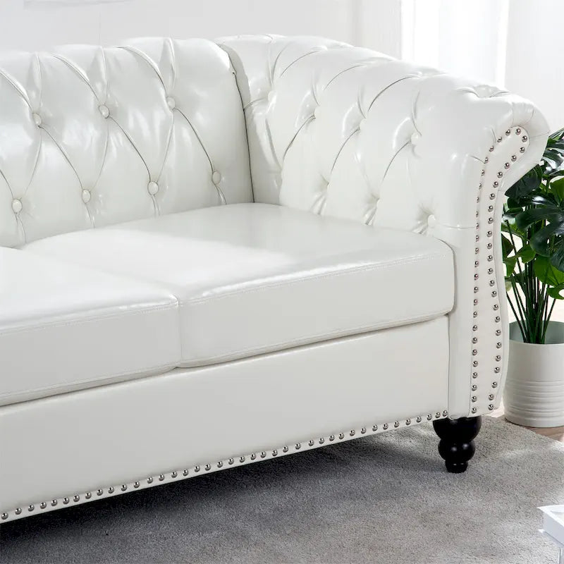 84  Chesterfield Rolled Arm 3 Seater Sofa