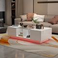 Coffee Table Storage High Gloss Coffee Tables LED Lighting Cocktail - 47.4 W