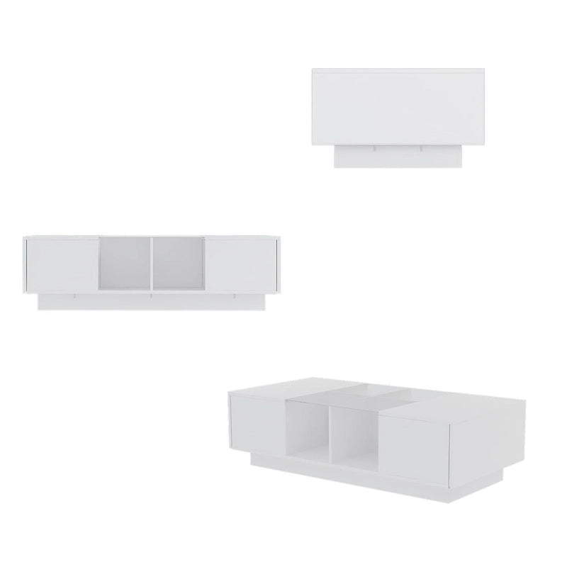 Coffee Table Storage High Gloss Coffee Tables LED Lighting Cocktail - 47.4 W