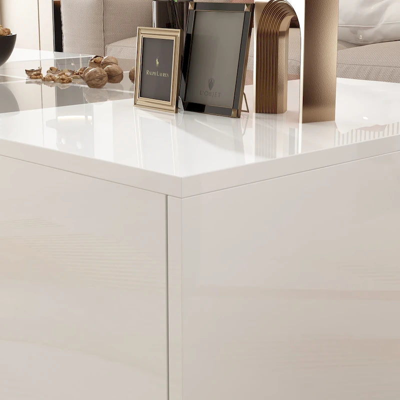 Coffee Table Storage High Gloss Coffee Tables LED Lighting Cocktail - 47.4 W