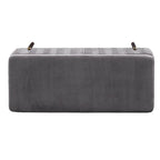 Lisbeth Grey Pleated Velvet Lift-Top Storage Bench by iNSPIRE Q Bold