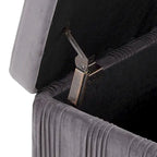 Lisbeth Grey Pleated Velvet Lift-Top Storage Bench by iNSPIRE Q Bold