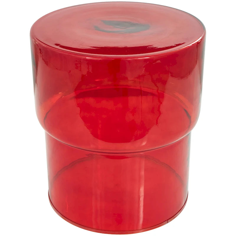 Glass Modern Accent Table - Clear or Red - Roche River Decor