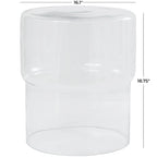 Glass Modern Accent Table - Clear or Red - Roche River Decor