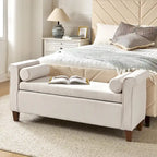 Rita 54.3  Wide Traditional Storage Bench with 2 Pillows by HULALA HOME