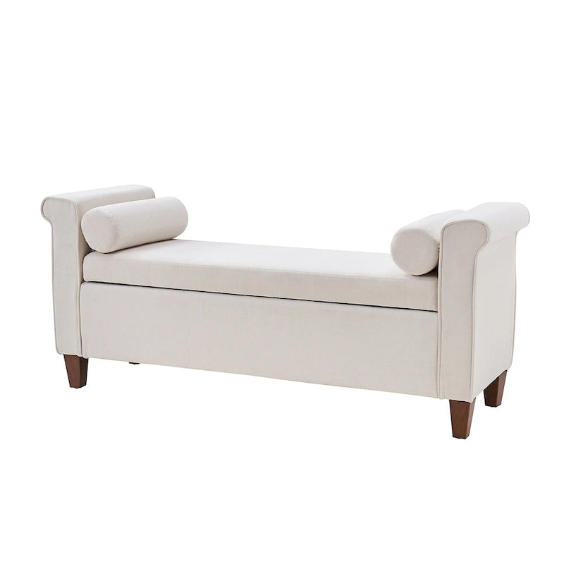 Rita 54.3  Wide Traditional Storage Bench with 2 Pillows by HULALA HOME