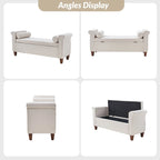 Rita 54.3  Wide Traditional Storage Bench with 2 Pillows by HULALA HOME