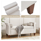 Rita 54.3  Wide Traditional Storage Bench with 2 Pillows by HULALA HOME