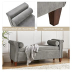 Rita 54.3  Wide Traditional Storage Bench with 2 Pillows by HULALA HOME