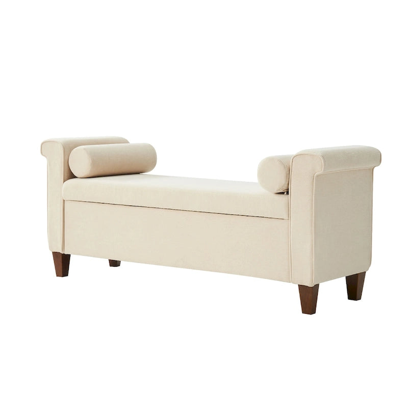 Rita 54.3  Wide Traditional Storage Bench with 2 Pillows by HULALA HOME
