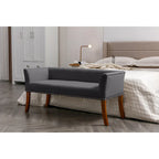Porthos Home Nevis Fabric Upholstered Bench with Rubberwood Legs