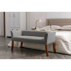 Porthos Home Nevis Fabric Upholstered Bench with Rubberwood Legs