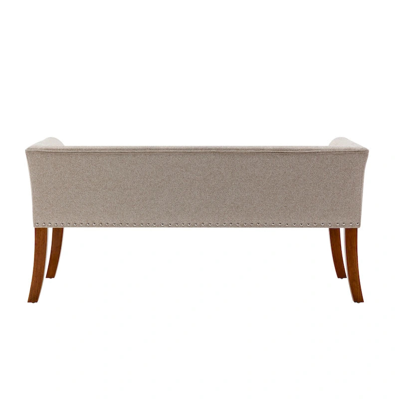 Porthos Home Nevis Fabric Upholstered Bench with Rubberwood Legs