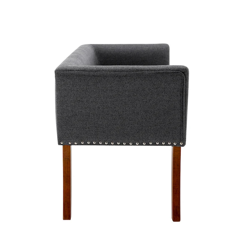 Porthos Home Nevis Fabric Upholstered Bench with Rubberwood Legs