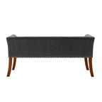 Porthos Home Nevis Fabric Upholstered Bench with Rubberwood Legs