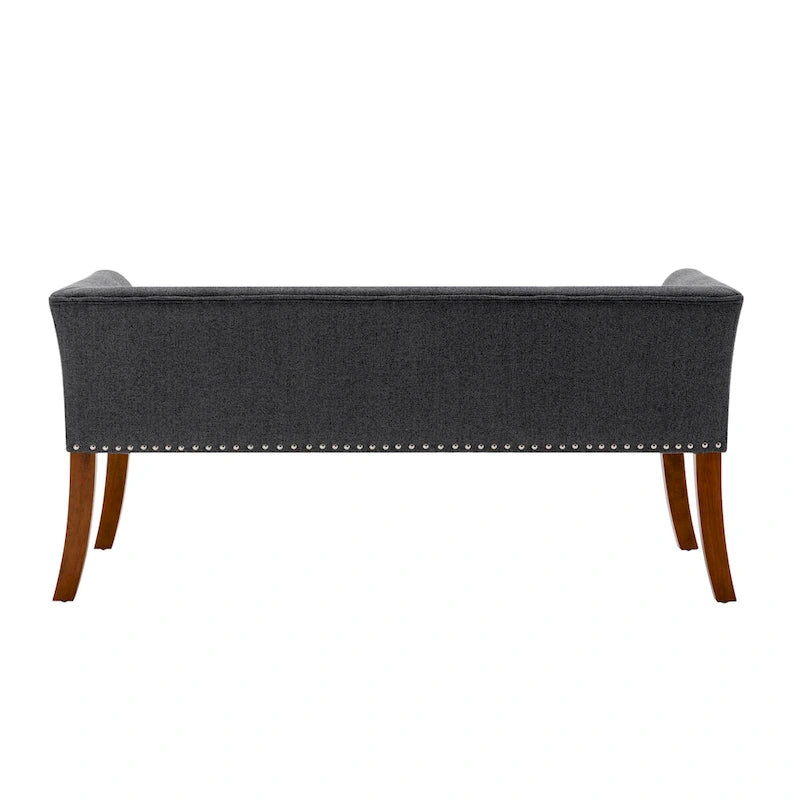 Porthos Home Nevis Fabric Upholstered Bench with Rubberwood Legs