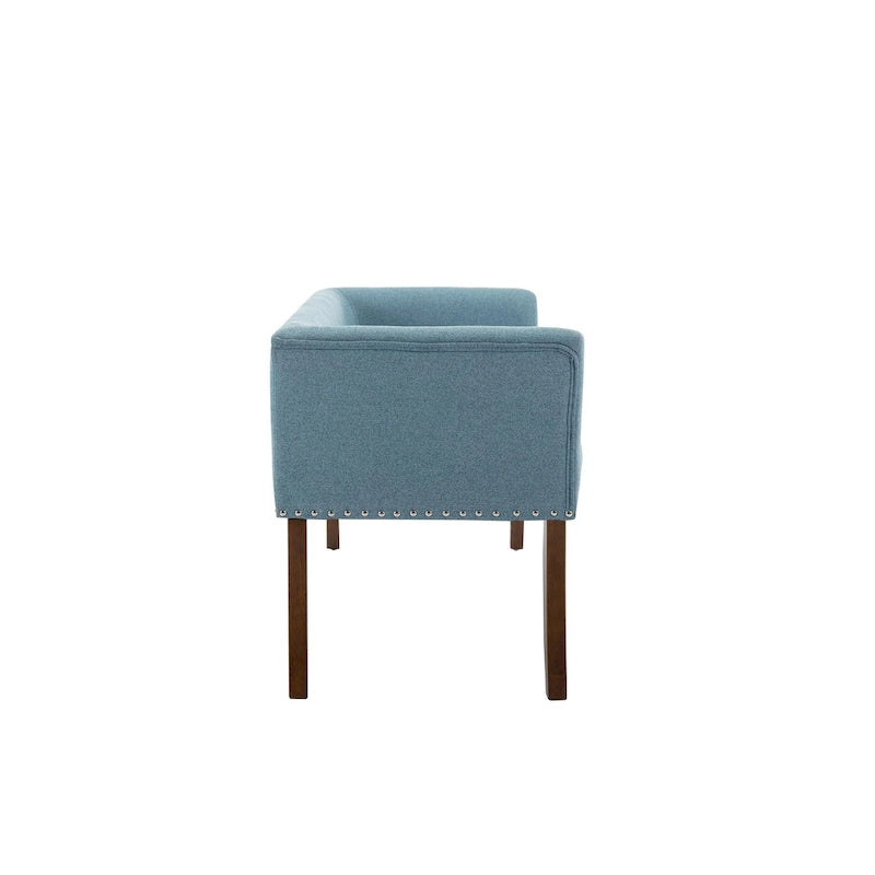 Porthos Home Nevis Fabric Upholstered Bench with Rubberwood Legs