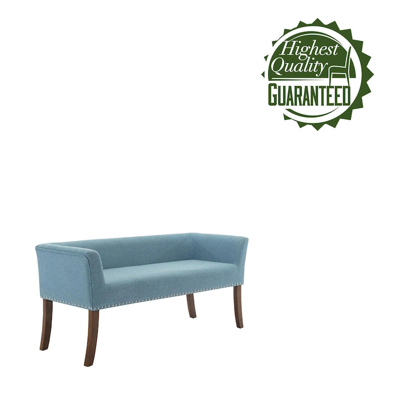 Porthos Home Nevis Fabric Upholstered Bench with Rubberwood Legs