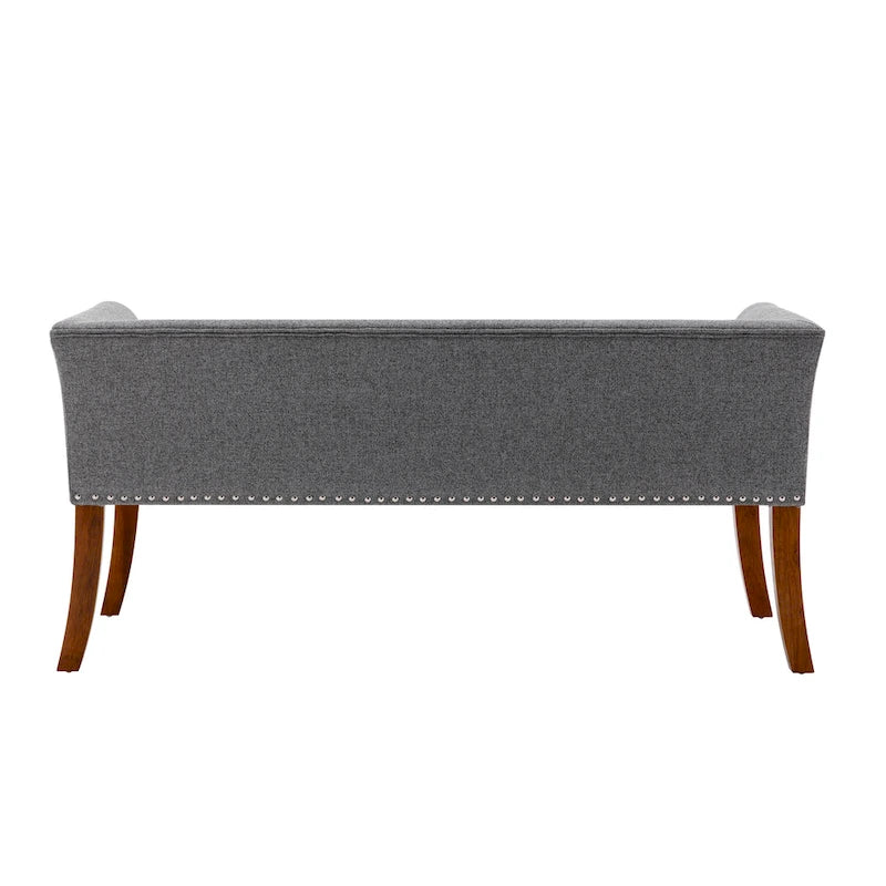 Porthos Home Nevis Fabric Upholstered Bench with Rubberwood Legs