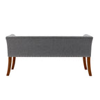 Porthos Home Nevis Fabric Upholstered Bench with Rubberwood Legs