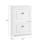 SoBuy FSR78-W, White 2 Drawers Shoe Cabinet Shoe Rack Shoe Storage