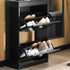 SoBuy FSR78-W, White 2 Drawers Shoe Cabinet Shoe Rack Shoe Storage
