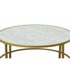 Carolina Living Verazano Faux Marble Top 36  Round Coffee Table - Gold