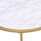 Carolina Living Verazano Faux Marble Top 36  Round Coffee Table - Gold