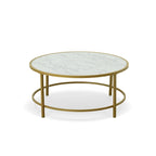 Carolina Living Verazano Faux Marble Top 36  Round Coffee Table - Gold